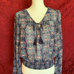 LOVE FIRE Semi-Sheer Blouse